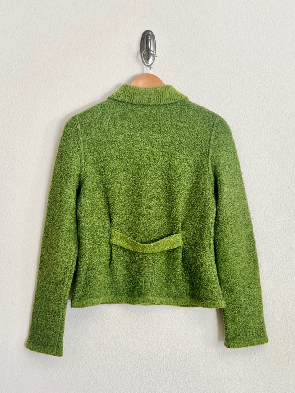 Vintage GUCCI by Tom Ford F/W 1995 Boucle Knit Collared Cardigan Jacket in Green - Picture 5 of 8